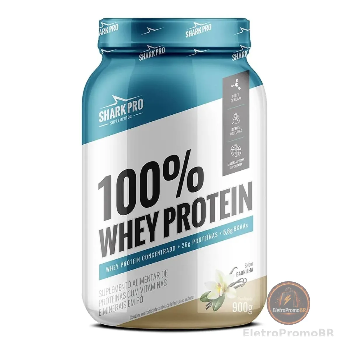 Whey Protein 100% Pote 900G Sabor Baunilha