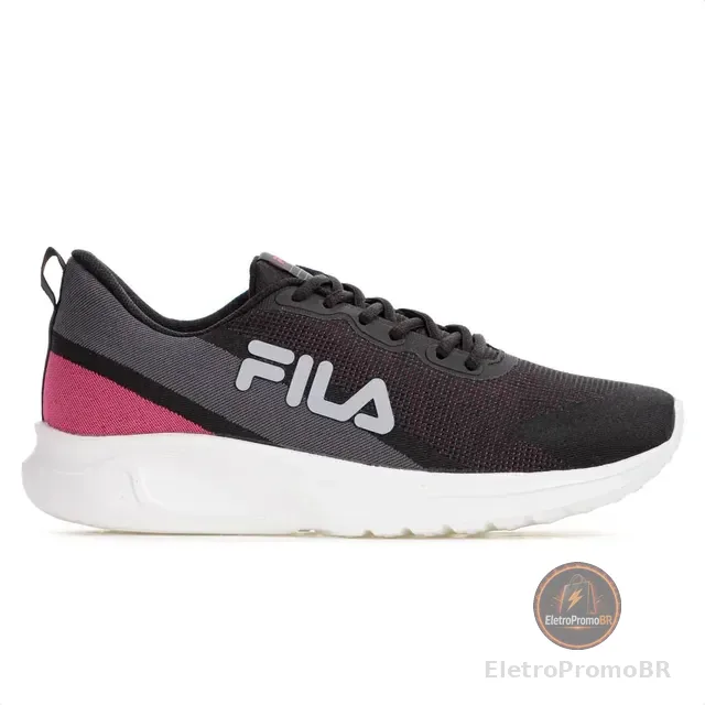 Tênis Fila Corrida Preto Feminino Amortecido Leve
