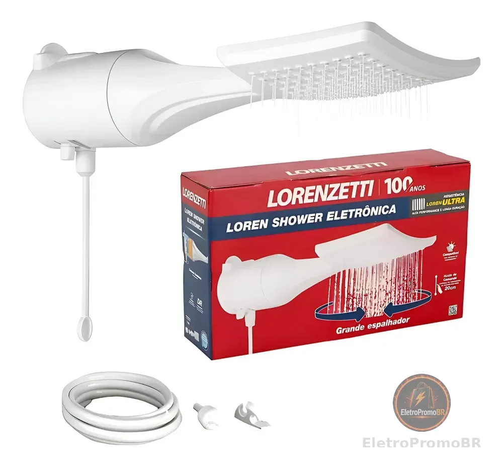 Chuveiro Ducha Lorenzetti Loren Shower Eletrônico Branco 6800w 220v 6.8 Kw