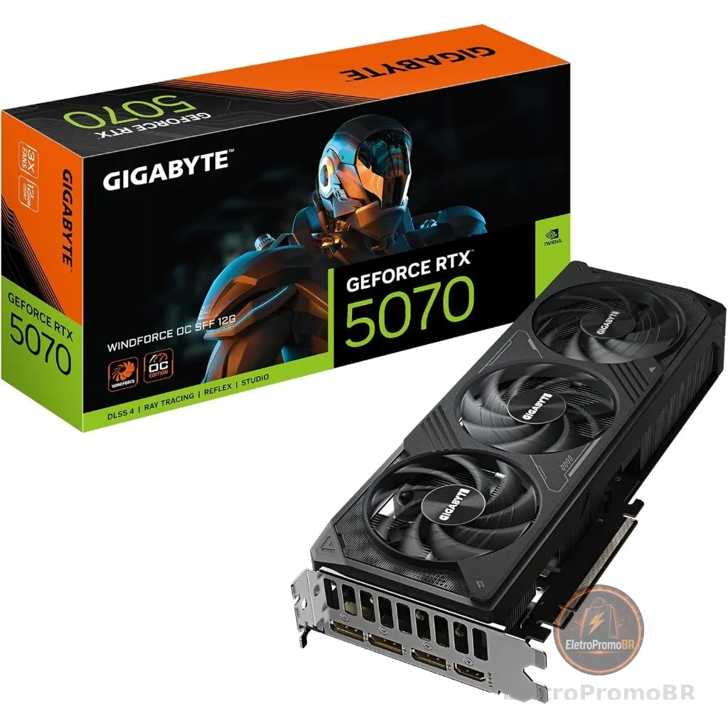 Placa de Vídeo Gigabyte GeForce RTX 5070 WindForce OC SFF 12GB GDDR7 192 Bits