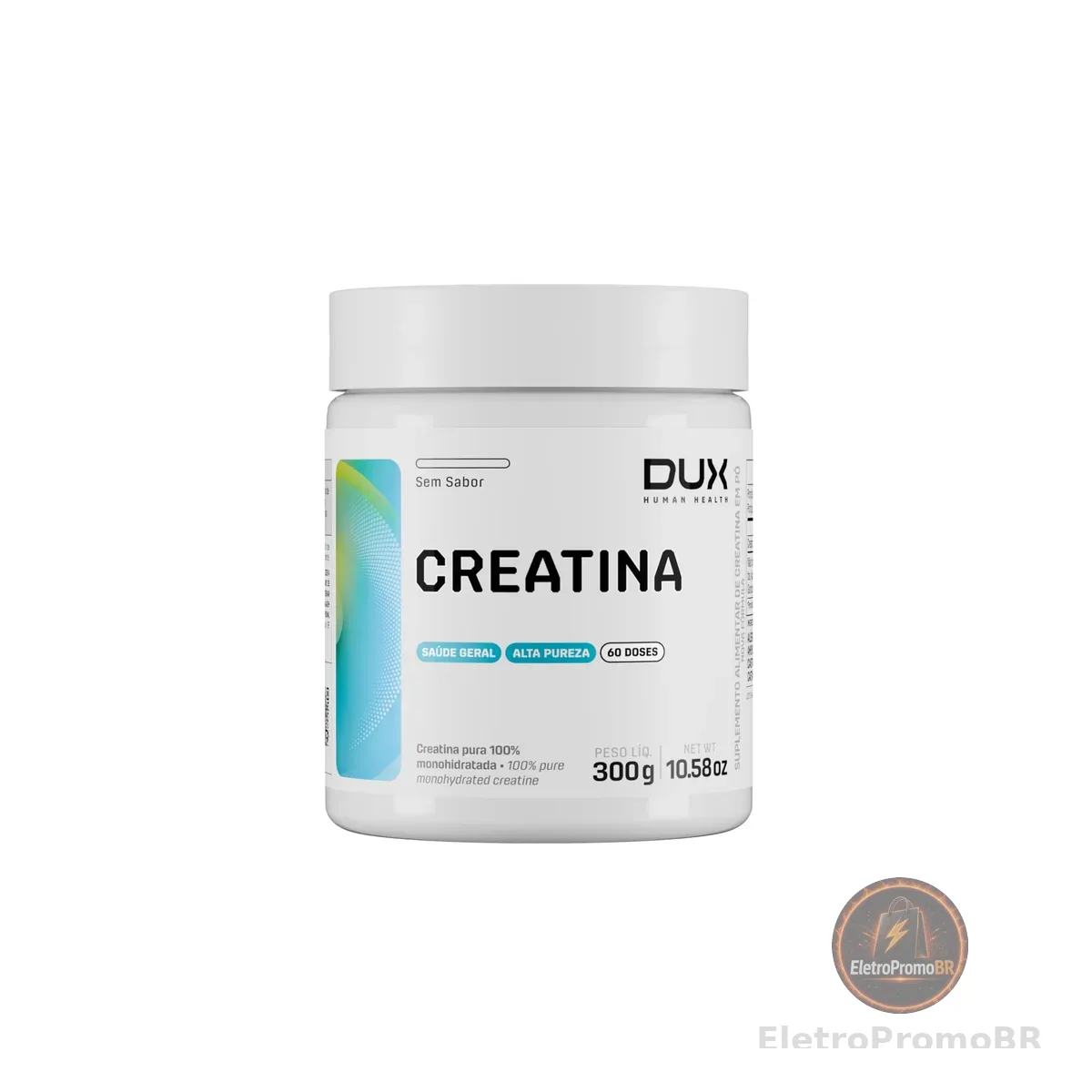 Creatina Monohidratada Sem Sabor - Pote 300g - Suplementação Treino Academia, Ganho Muscular Hipertrofia, Força Energia Resistência, Suplementos Naturais - DUX HUMAN HEALTH