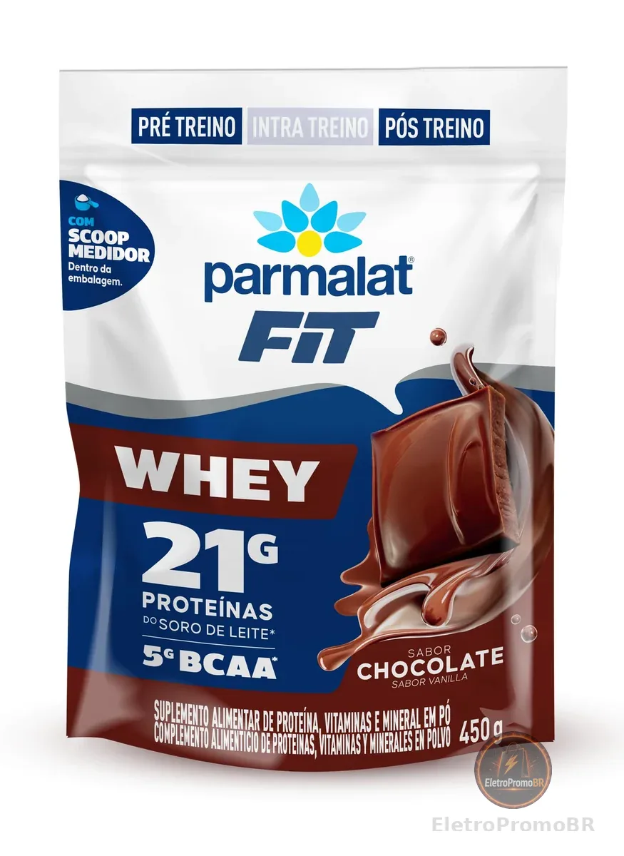 Whey Protein Concentrado Chocolate Parmalat Fit 450g