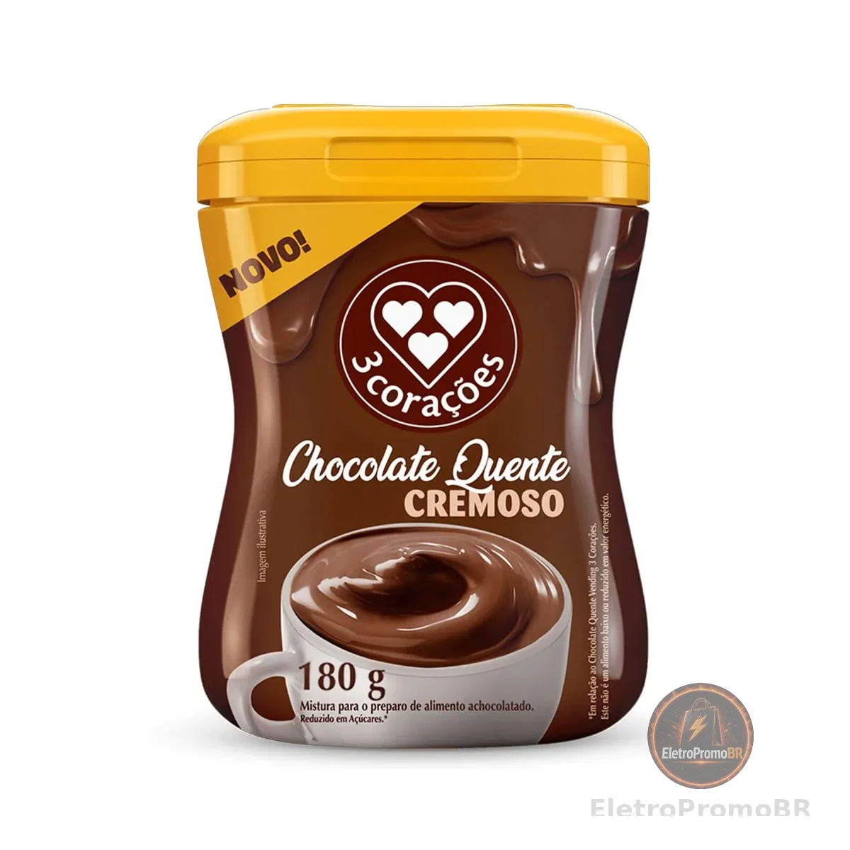 3 Corações Chocolate Quente Cremoso, 180g