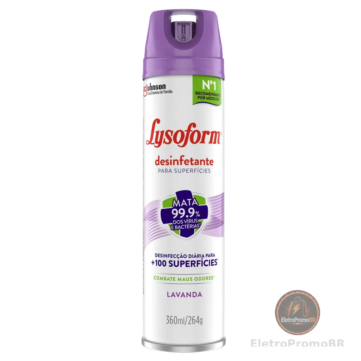 Lysoform Lavanda, Desinfetante Aerosol para Superfícies, 360ml