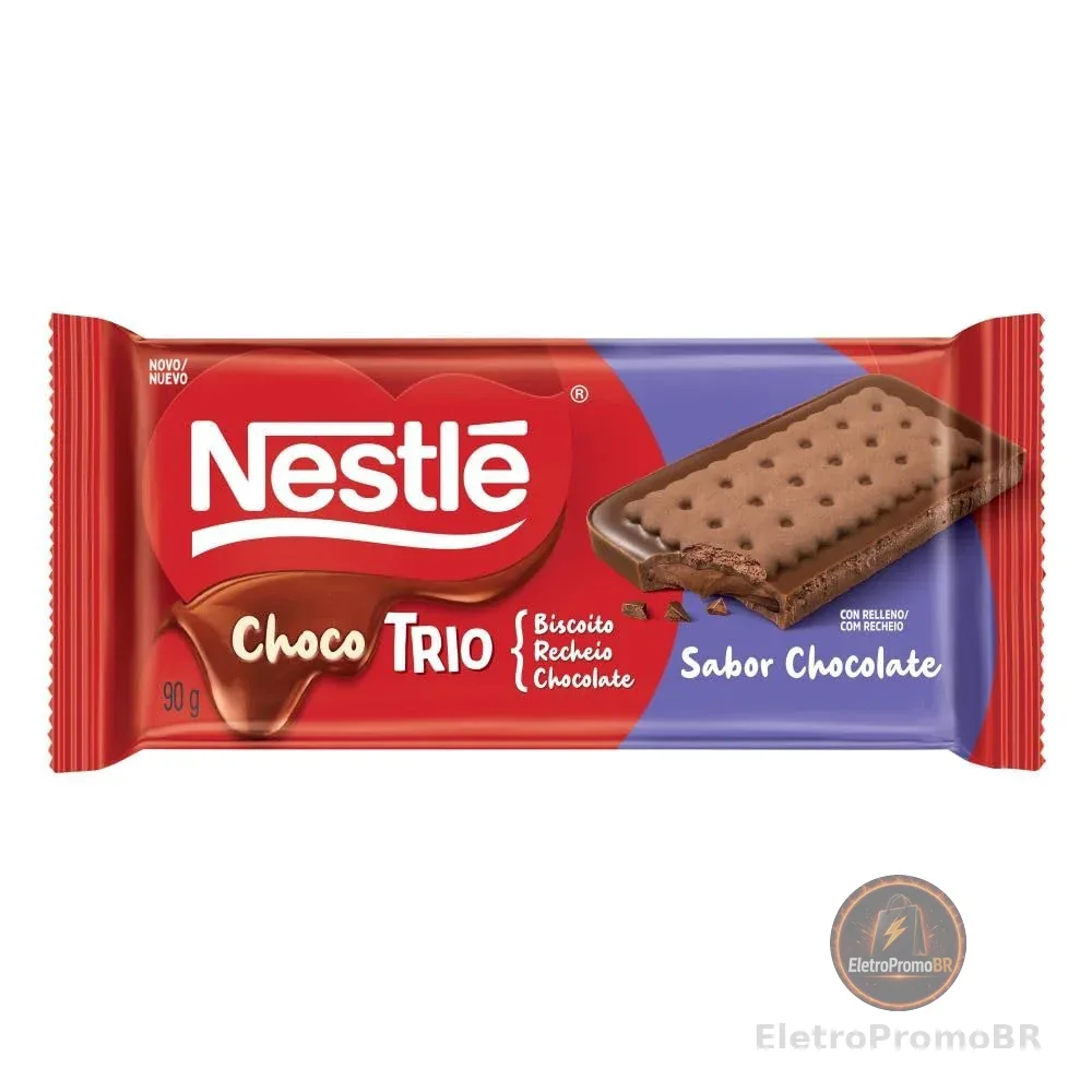 Tablete de Chocolate ao Leite ChocoTrio Chocolate 90g - Nestlé