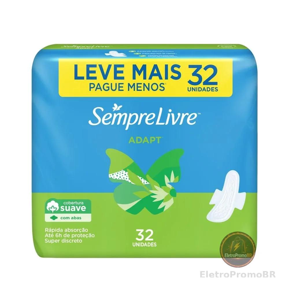 Sempre Livre Absorvente Externo Com Abas Suave, 32un