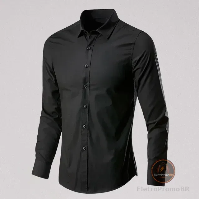 Camisa Social Manga Longa Slim Fit Masculina Clássica