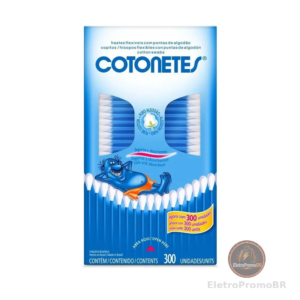 Cotonetes Hastes Flexíveis,300un