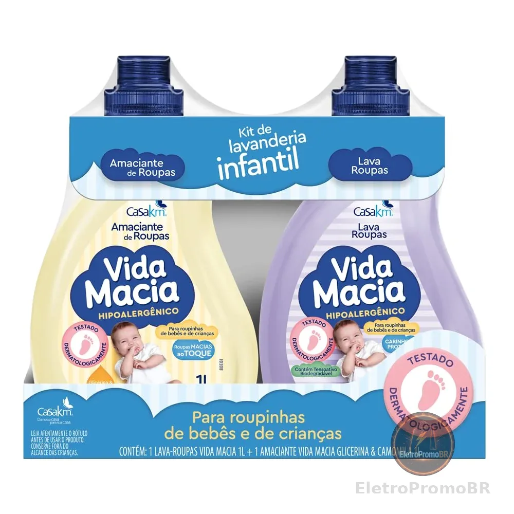 Kit Vida Macia (Lava Roupas e Amaciante - Glicerina e Camomila) 2 x 1L