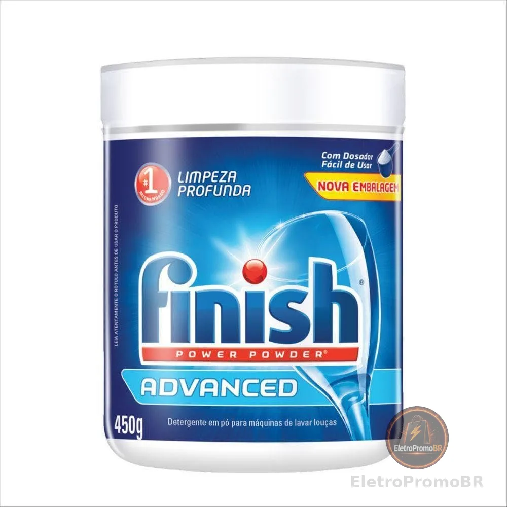 Finish Power Powder Advanced Detergente para Lava Louças em Pó 450g