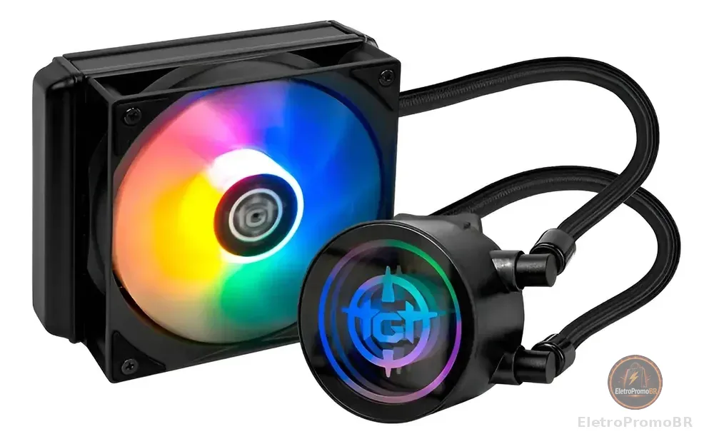 Water Cooler TGT Spartel V3 Preto Rainbow 120mm com TDP 200W