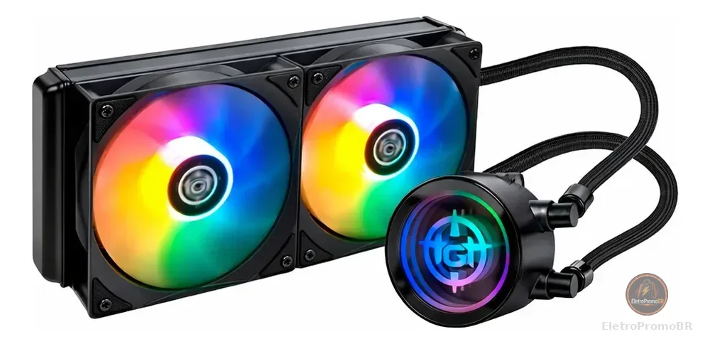 Water Cooler TGT Spartel V2 Preto Rainbow 240mm com TDP 260W