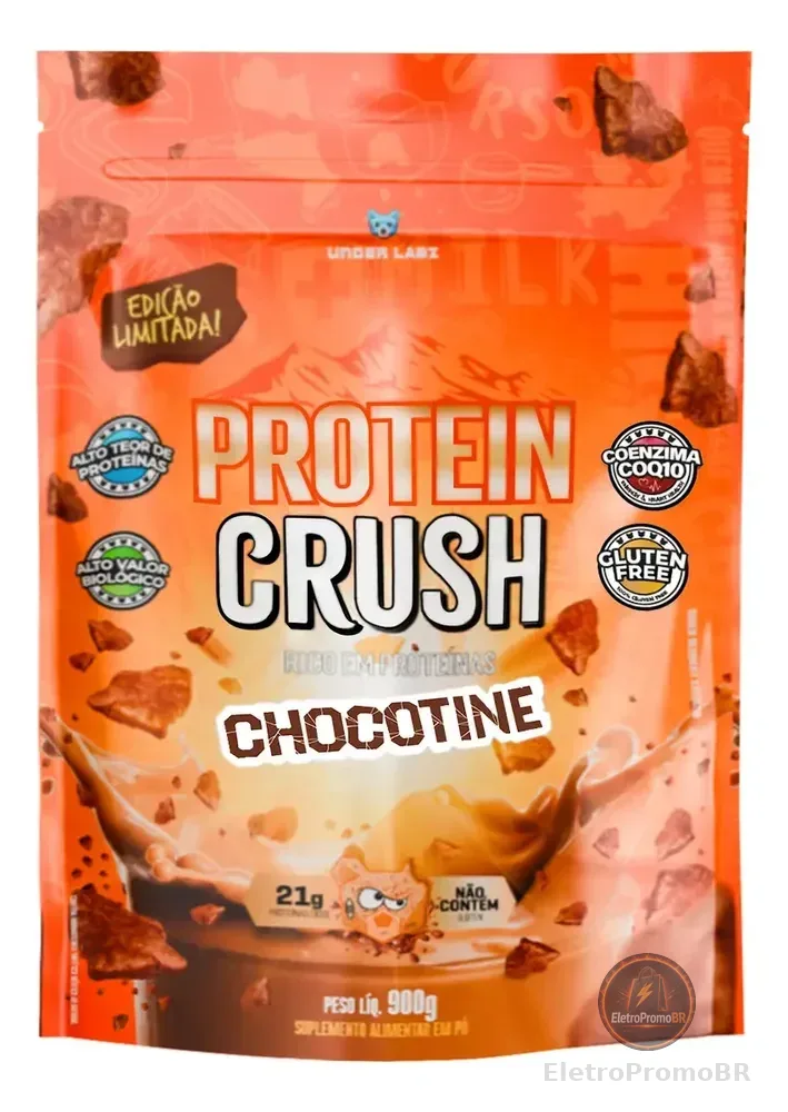 Whey Protein Crush 100% Concentrado Under Labz Coenzima Q10 Sabor Chocotine 900g