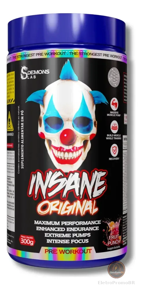Suplemento Demons Lab Sabor Fruit Punch Em Pote De 300g Insane
