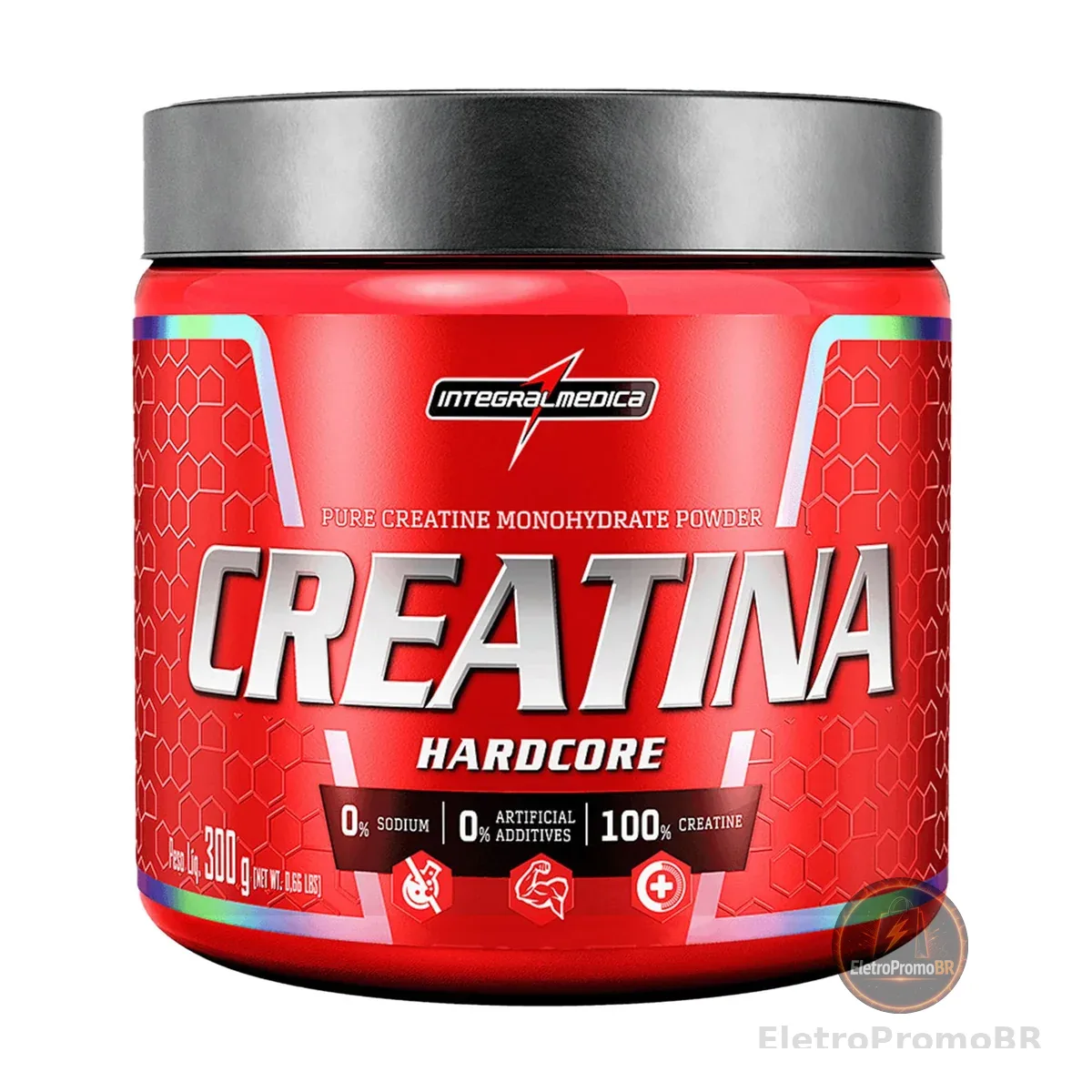 Integralmedica Creatina em Pó Hardcore 100% Pura e Monohidratada 300g | Auxilia no ganho de força