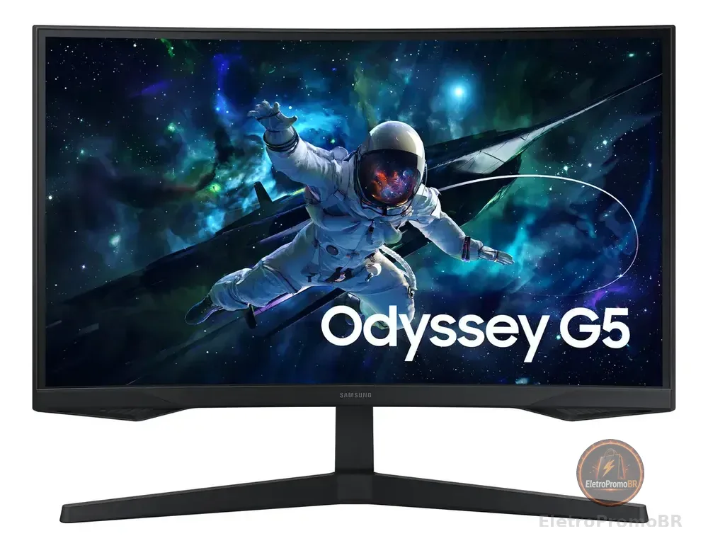 Monitor curvo para jogadores Samsung 27 G55c Odyssey G5 Qhd 165 hz, cor preto