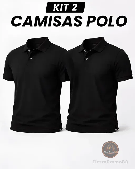 Kit 2 Camisa Gola Polo Masculina Básica Piquet Camiseta