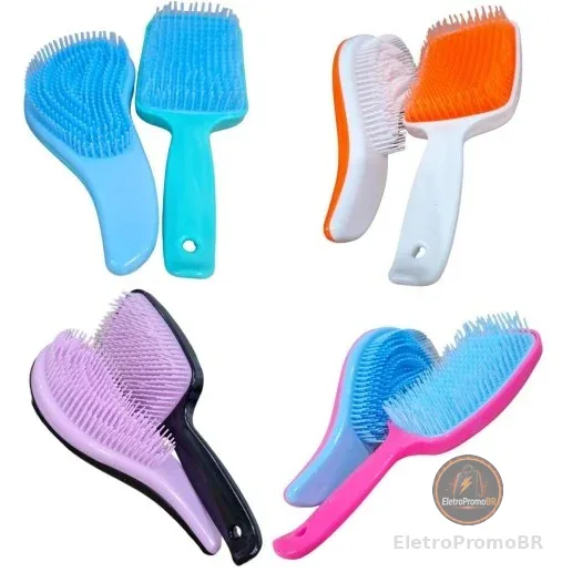 Kit Escova Cabelo Raquete + Escova Mágica Desembaraçadora - MajuFormas