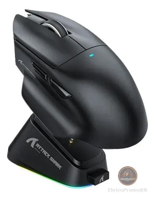 Mouse Gamer Sem Fio Attack Shark V6 25000dpi Black
