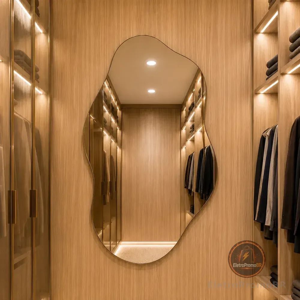 Espelho Pisa 90x40cm Corpo Inteiro Grande Moderno Luxo Suporte