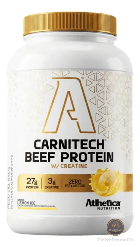 Proteina Carne Carnitech Lemon Ice 840g - Atlhetica Lemon Ice