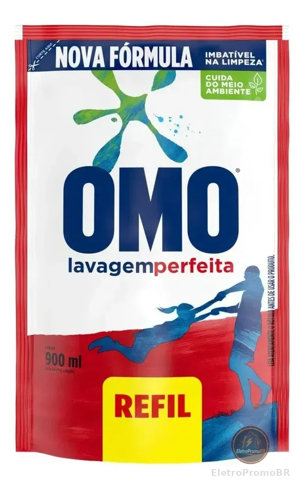 Sabão Líquido Omo Lavagem Perfeita 900ml Refil Econômico