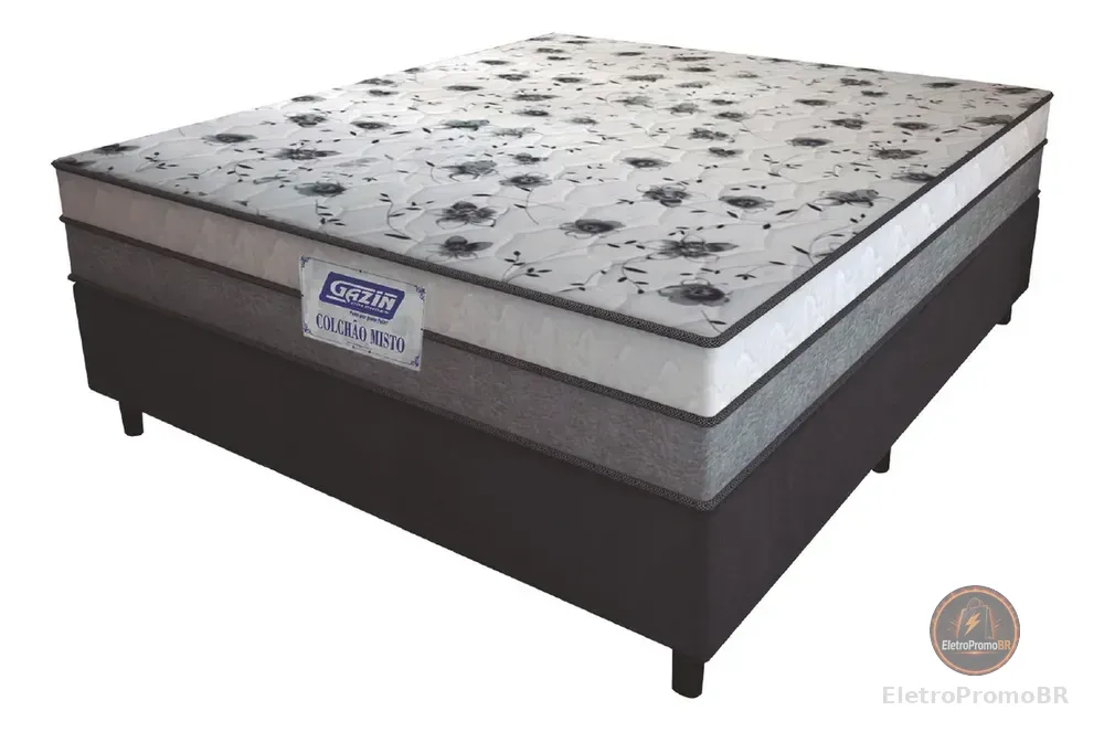 Gazin cama box casal colchão espuma d33 fort 138x188x59cm suporta até 150kg por pessoa