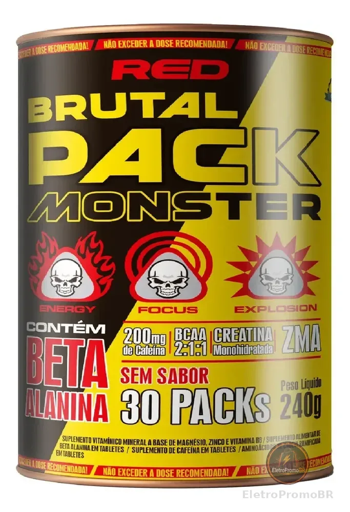 Brutal Pack Suplemento Aminoácidos Red Series Pré-Treino 30 Tabletes