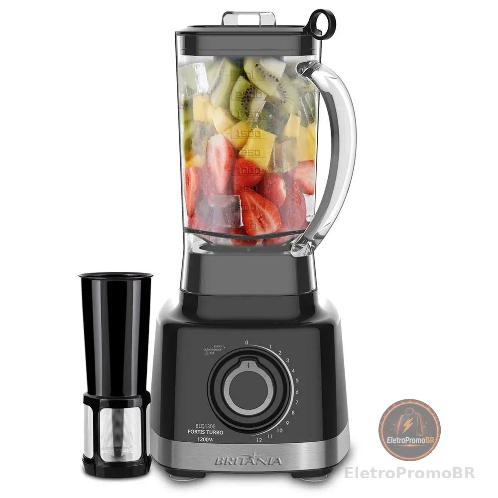 Liquidificador Turbo, Blq1300p, 1400W, 3L, Chumbo, 127v, Britânia