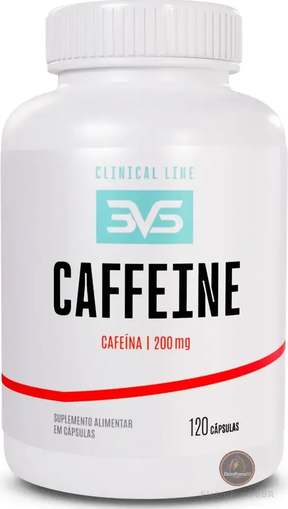 Cafeína 200mg - Fórmula com Máxima Concentração e Pureza - 120 cápsulas