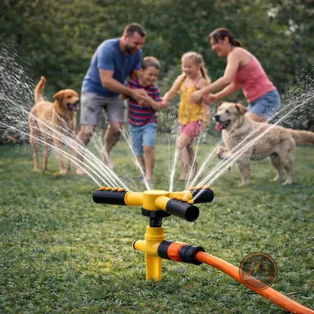 Aspersor Giratório 360° Irrigador Jardim 12 Bicos 10m