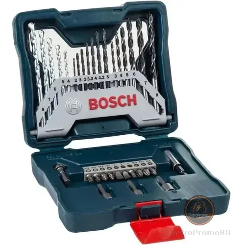 Kit De Pontas E Brocas Maleta X-line Com 33 Unidades Bosch
