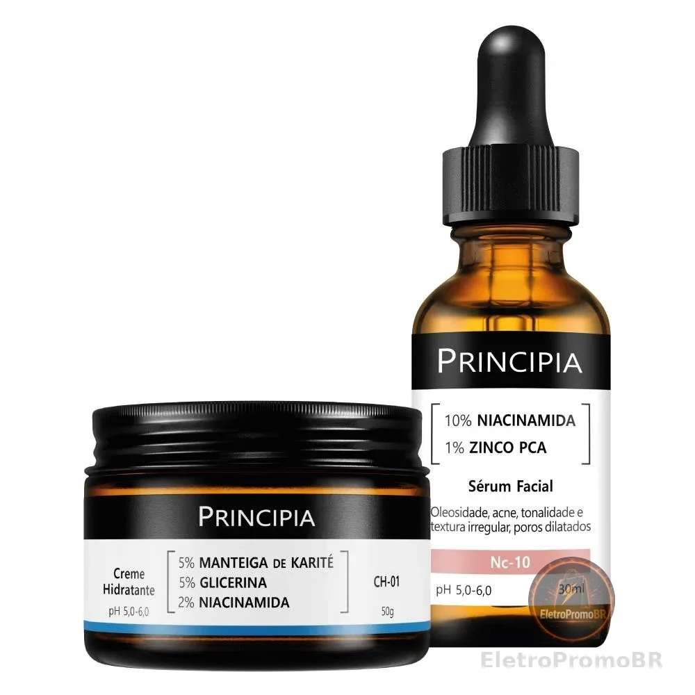 Principia Kit Diário com Niacinamida e Hidratante - Todo Tipo de Pele Dia/Noite