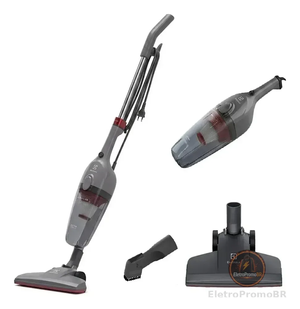 Aspirador de Pó Vertical Electrolux 1450W STK15 com Fio Portátil de Mão 2 em 1 e 1,6 Litros de capacidade com Filtro Hepa Cinza-escuro