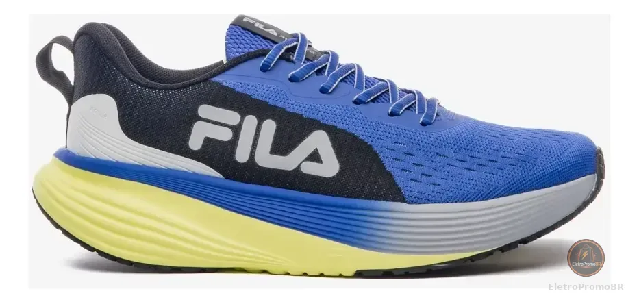 Tênis Masculino Agile Fila Azul Royal/verde Limao/preto Liso 43 Br