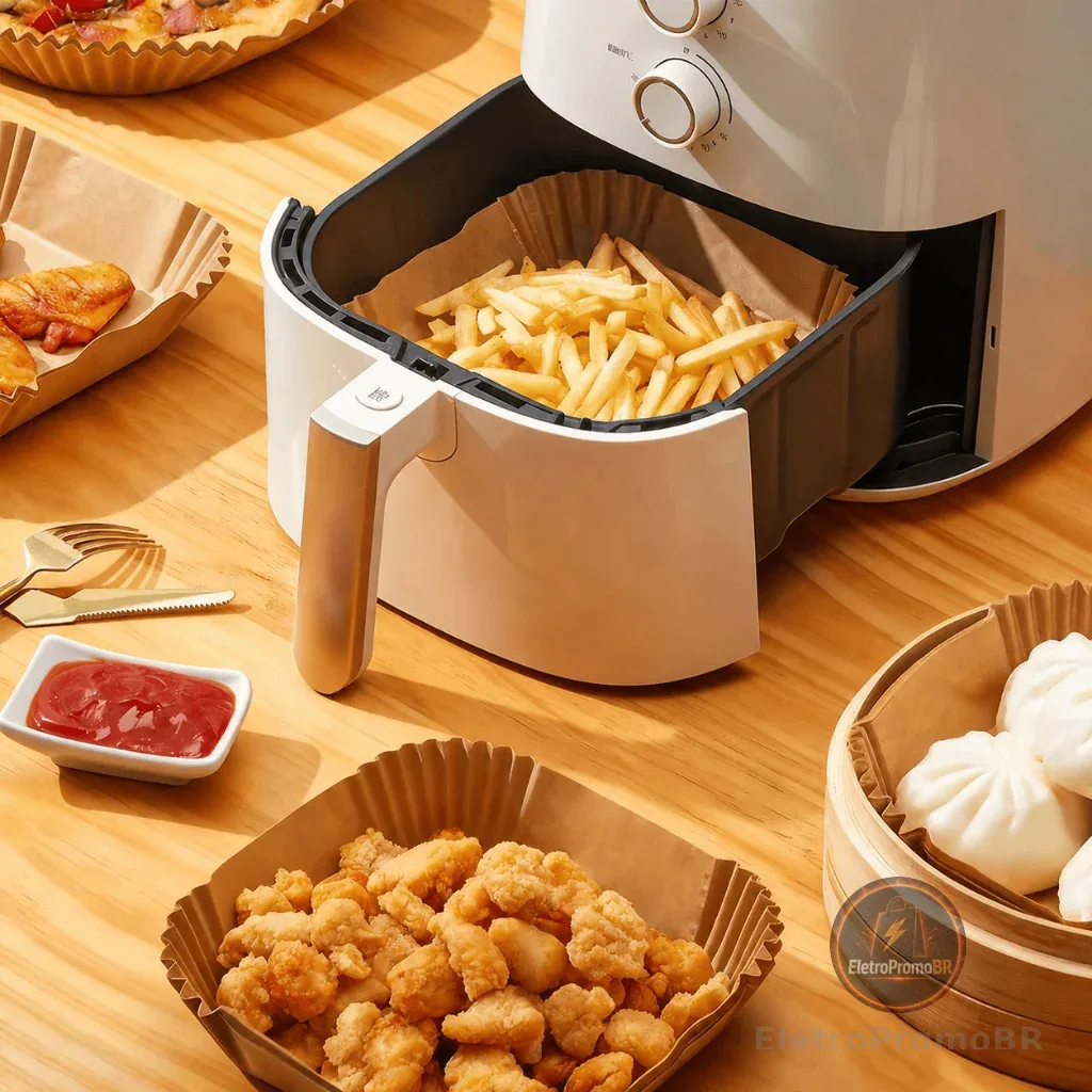 Forma Descartável Papel Airfryer Antiaderente Para Cozinha