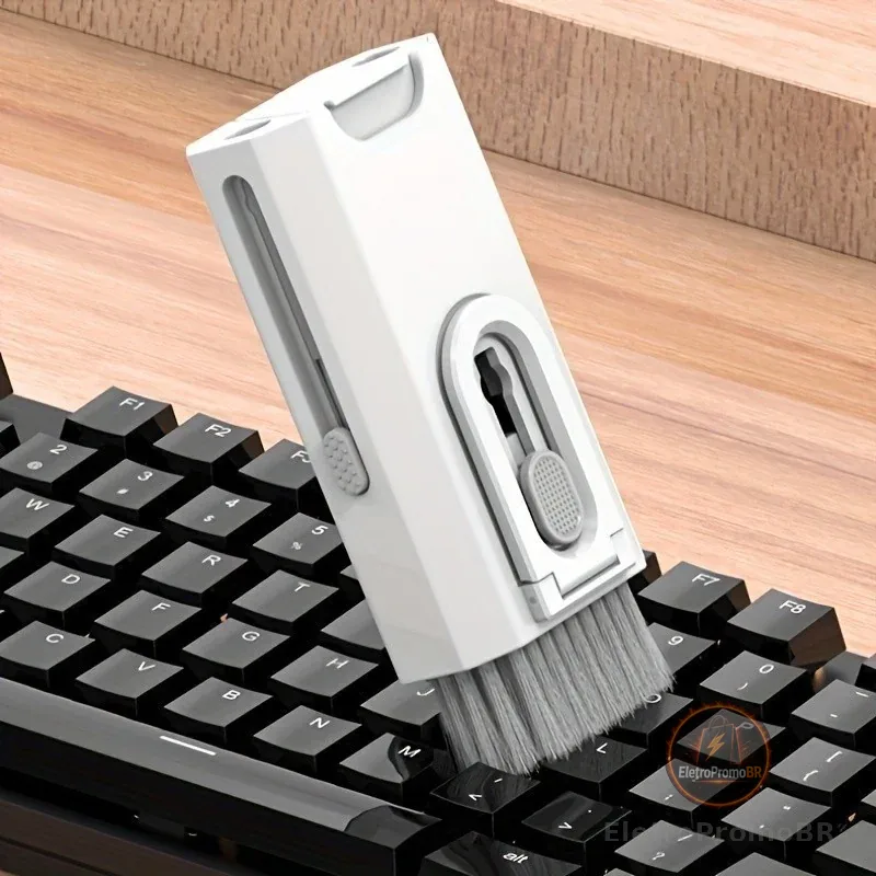 Escova de limpeza de teclado 8 em 1 multifuncional portátil para computador