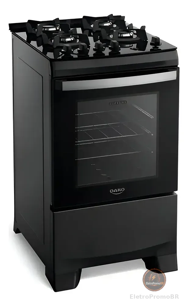 Fogão 4 Bocas Dako Supreme Glass Com Mesa Vidro Preto Bivolt Preto Bivolt