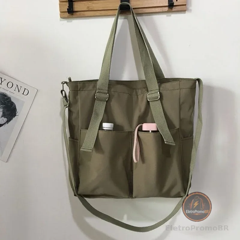 bolsa feminina transversal nylon impermeável grande capacidade 5007(sem pingente)