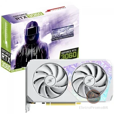 Placa De Vídeo Superframe Nvidia Geforce RTX 3060 Epic Especial Edition, White, 12gb, Gddr6, Dlss, Ray Tracing, Sf-gc-epnv306012gd6