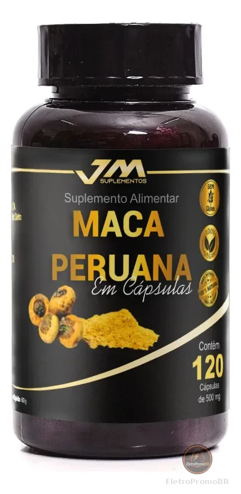 Maca Peruana Original 500mg 120 Cápsulas - Jmsuplementos