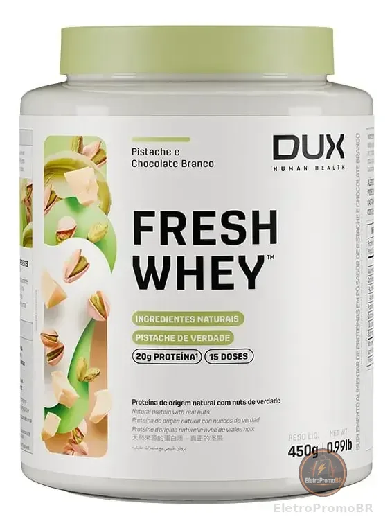 Freshwhey Pistache E Chocolate Branco - Pote 450g DUX