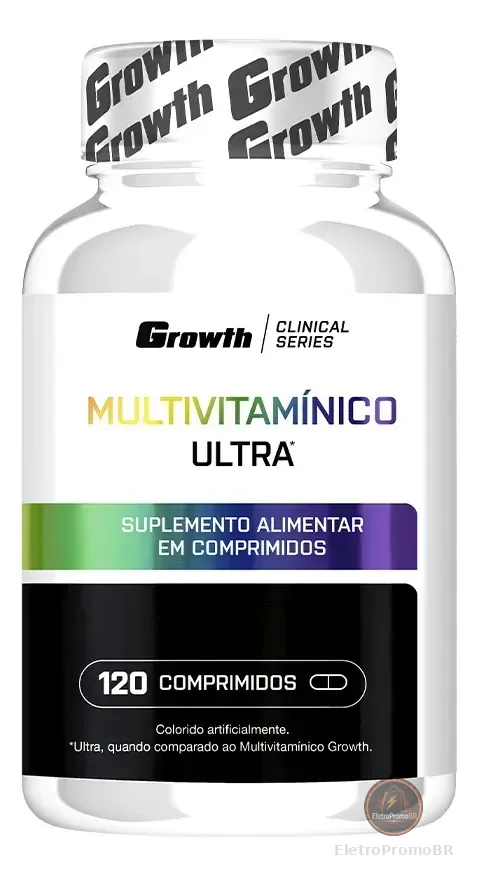 Multivitamínico Ultra 120 Comp. Growth Supplements Sem Sabor