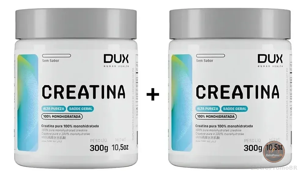 Kit 2 Creatinas 100% Pura Monohidratada 300g Dux Nutrition Sem Sabor