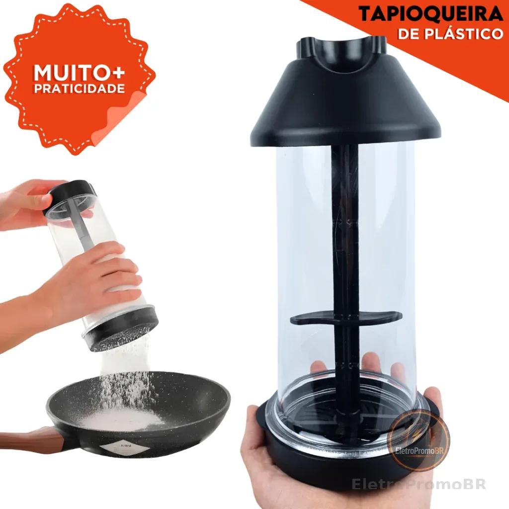 Tapioqueira Prática  2 em 1 Peneira + Armazenador de Tapioca Sem Sujeira na Cozinha - SHEFA