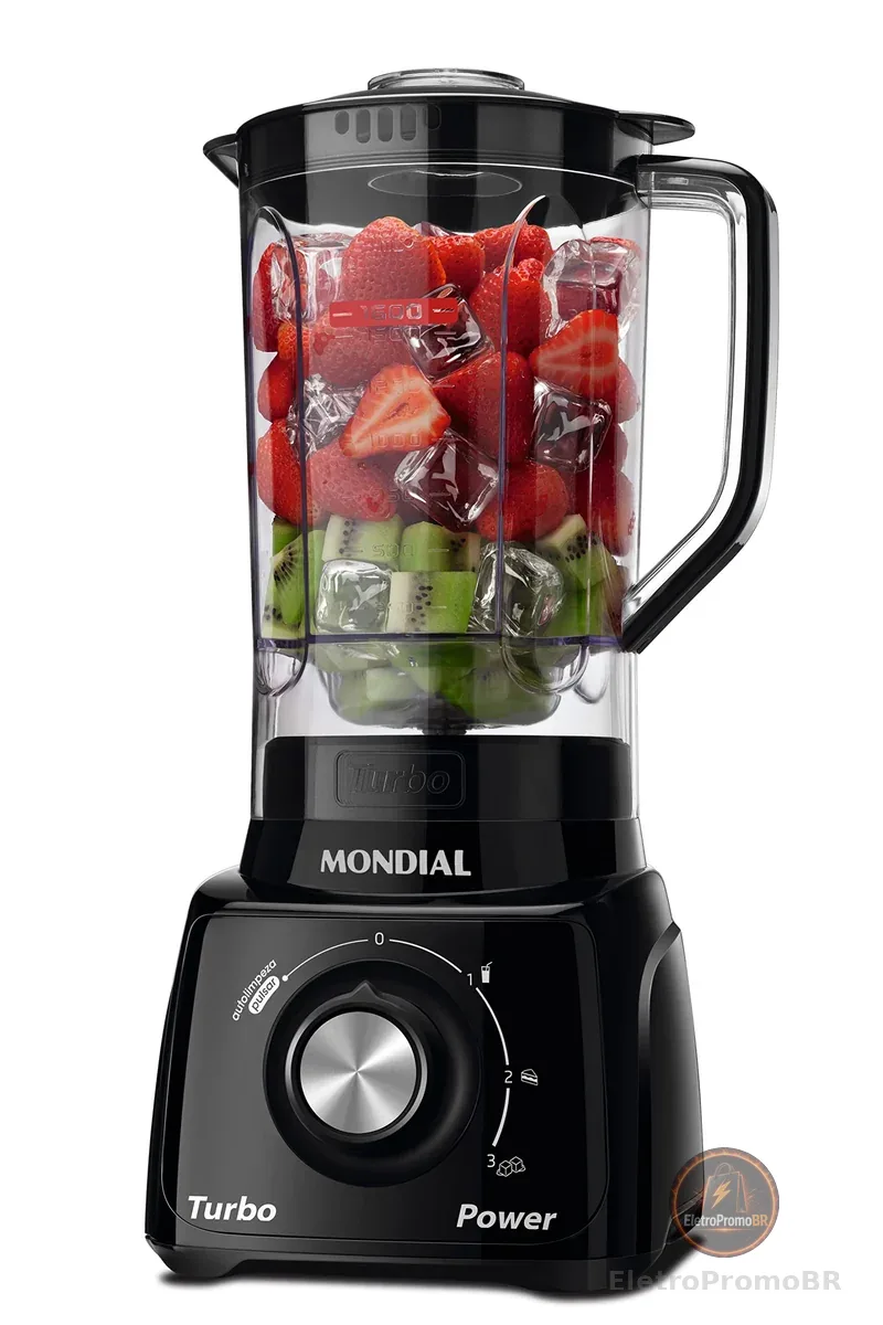 MONDIAL Liquidificador Turbo Power, Preto, 550W, 110V - L-99 FB