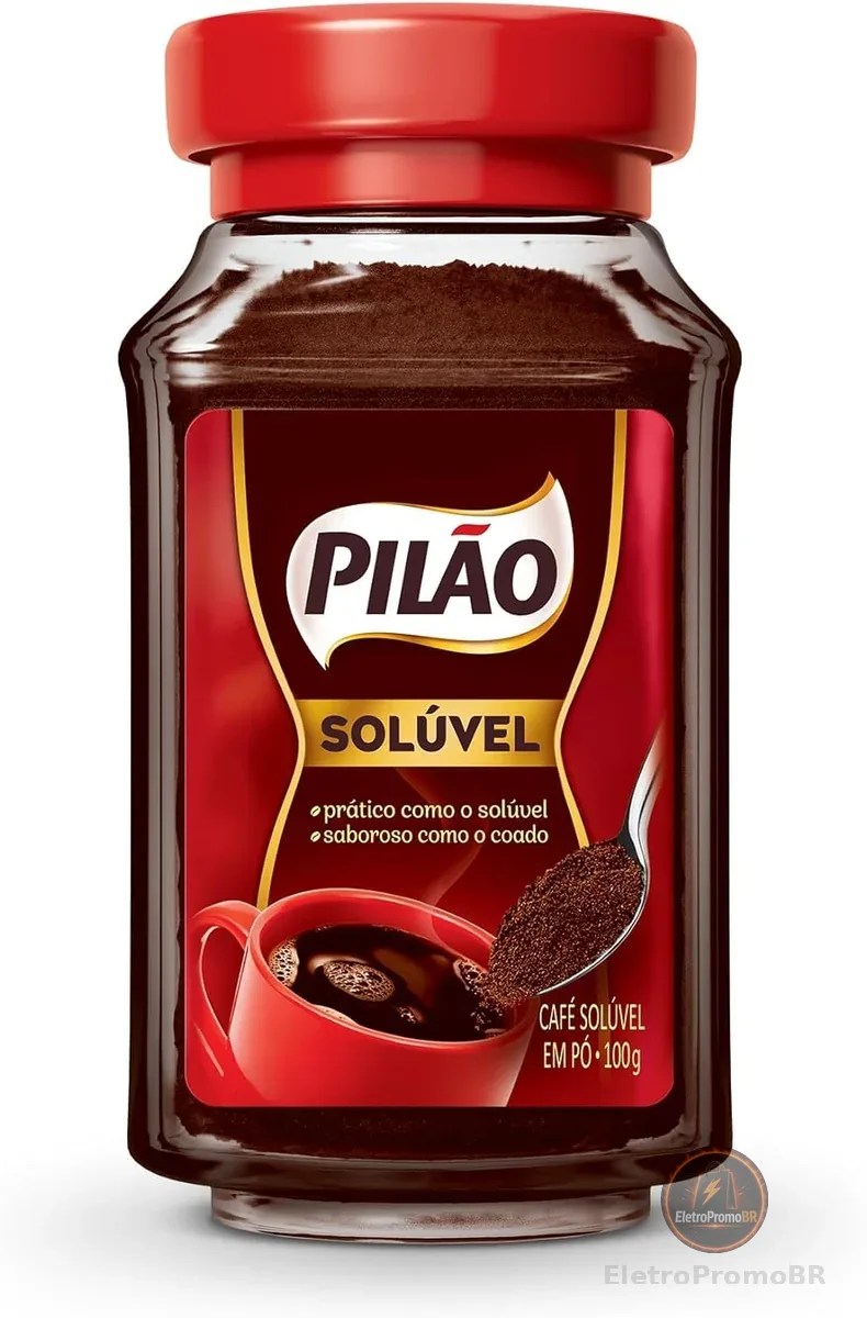 Café Solúvel Coado Pilão Vidro 100g