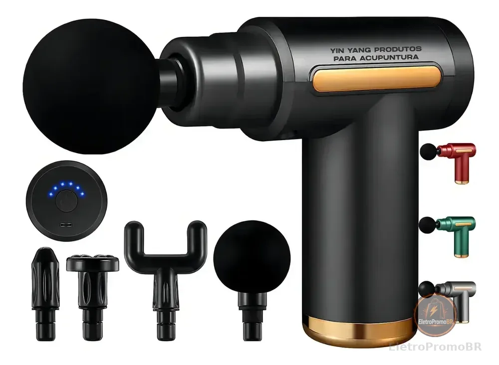 Massageador Pistola Elétrico Profissional Muscular Portátil