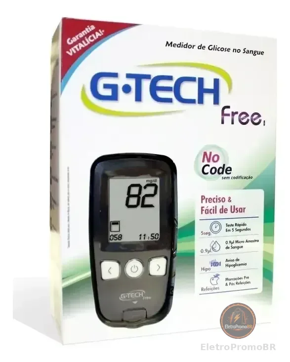 Kit medidor de glicemia G-tech Free
