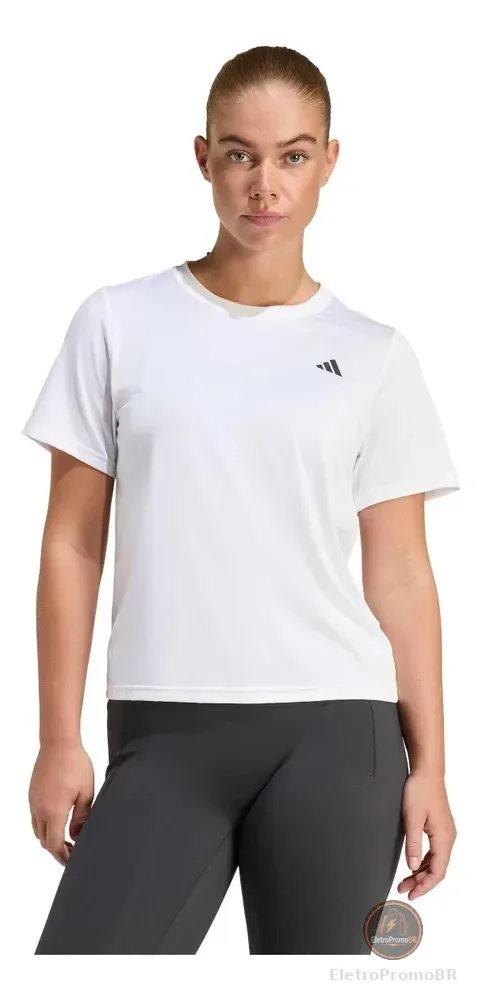 Camiseta Feminina Gola Careca Workout Essentials adidas Branco Não P Lisa